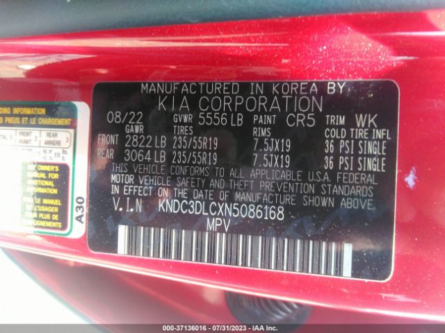 KNDC3DLCXN5086168 KIA Ev6 Wind