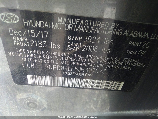Hyundai ELANTRA SEL 2018 5NPD84LF5JH307573 Image 14