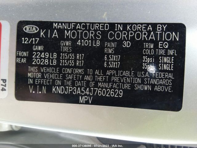 KNDJP3A54J7602629 KIA SOUL +