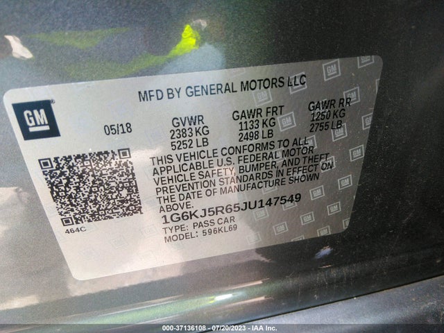 1G6KJ5R65JU147549 Cadillac Ct6 Sedan Premium Luxury Awd