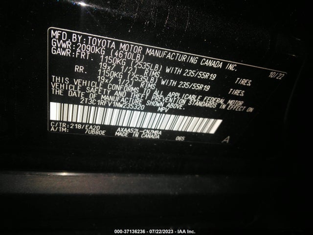 Toyota Rav4 Xle Premium 2022 2T3C1RFV1NW235320 Image 9
