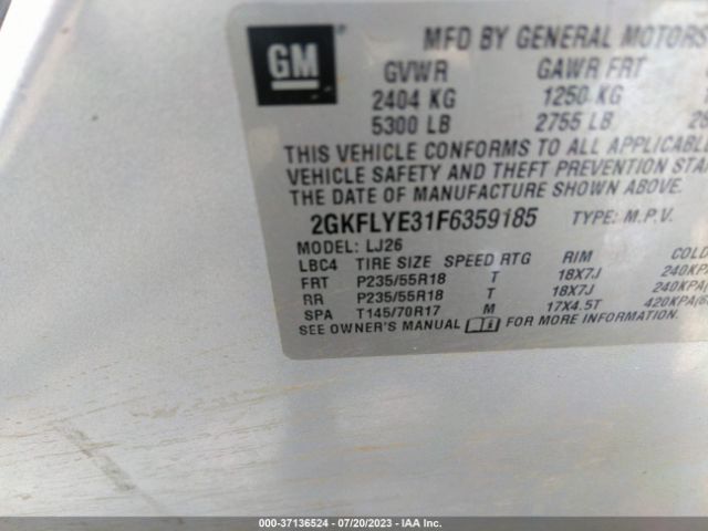 2GKFLYE31F6359185 GMC Terrain Slt
