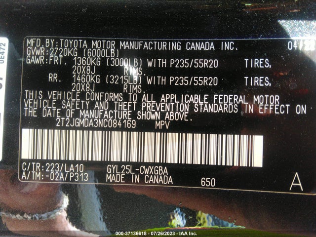 2T2JGMDA3NC084169 Lexus Rx Rx 450h