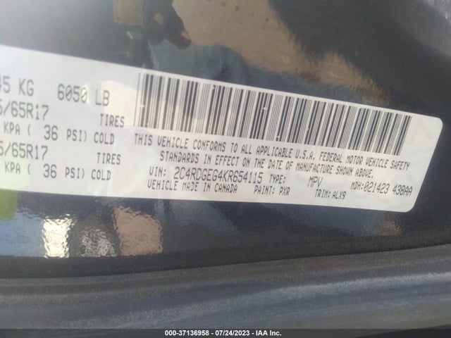 Dodge Grand Caravan Gt 2019 2C4RDGEG4KR654115 Image 9