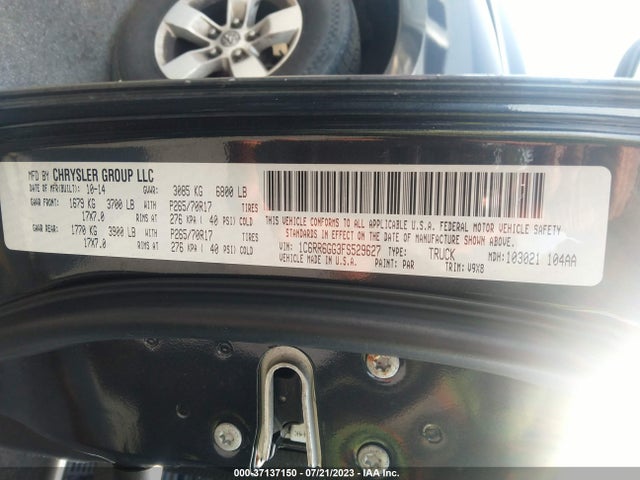 2015 RAM 1500 SLT VIN: 1C6RR6GG3FS529627