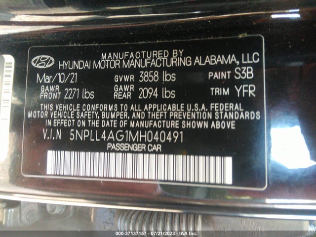 Hyundai ELANTRA SE 2021 5NPLL4AG1MH040491 Image 9
