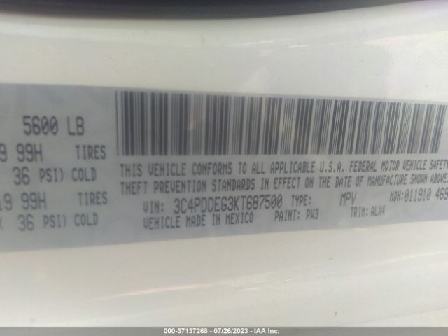 3C4PDDEG3KT687500 Dodge Journey Gt Awd