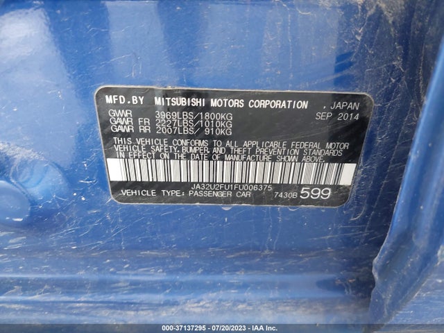 JA32U2FU1FU006375 Mitsubishi LANCER ES