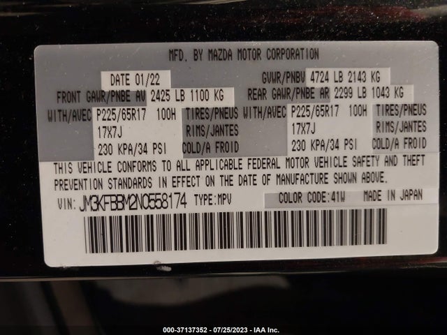 JM3KFBBM2N0558174 Mazda Cx-5 2.5 S Select Package
