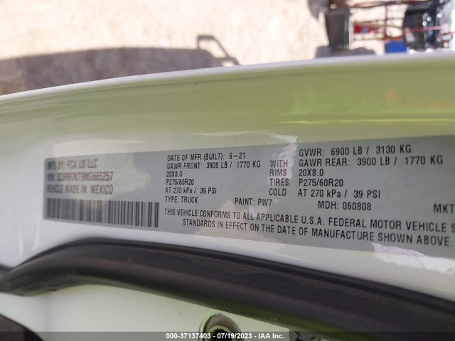 3C6RR7KT9MG665257 RAM 1500 Classic Tradesman