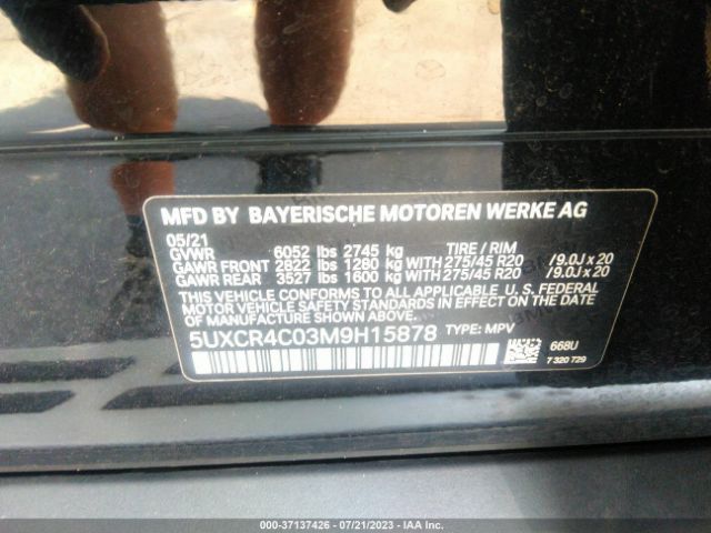 5UXCR4C03M9H15878 BMW X5 Sdrive40i