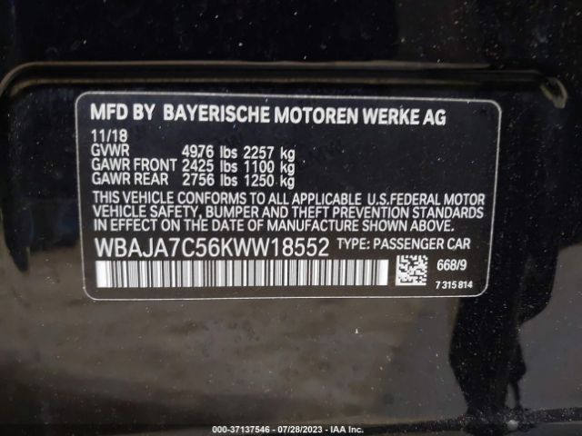 WBAJA7C56KWW18552 BMW 5 Series 530i Xdrive