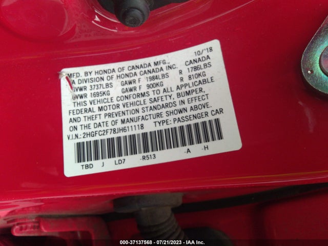 Honda Civic Sedan Ex 2018 2HGFC2F78JH611118 Image 9