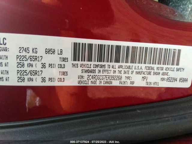 2C4RDGCG7ER392260 Dodge Grand Caravan Sxt