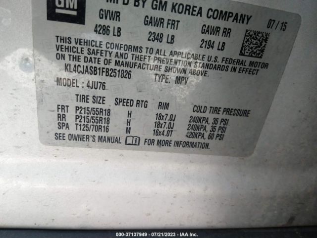KL4CJASB1FB251826 Buick Encore
