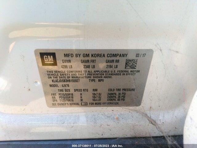 KL4CJDSB3HB155927 Buick Encore Premium