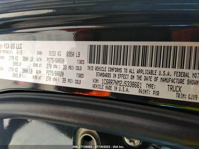 1C6RR7NM2JS338661 RAM 1500 Laramie