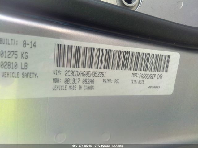 2C3CDXHG0EH353261 Dodge Charger Sxt Plus