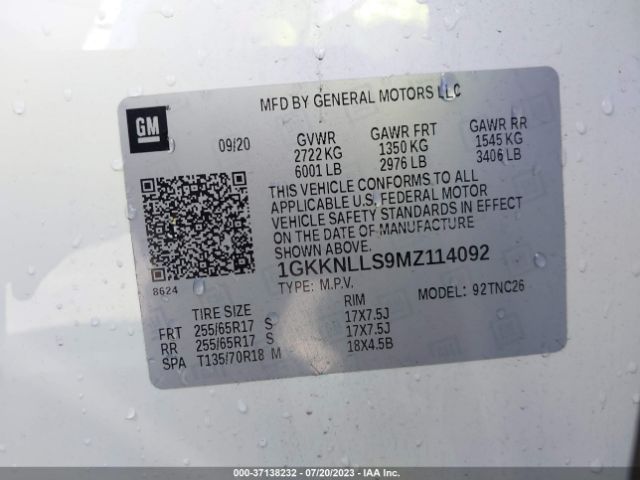 1GKKNLLS9MZ114092 GMC Acadia At4