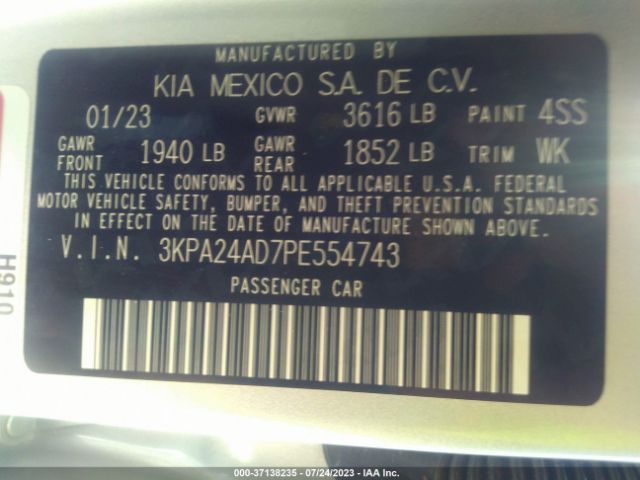 3KPA24AD7PE554743 KIA RIO LX