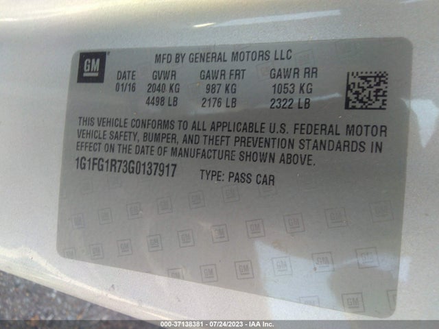 Chevrolet CAMARO 2SS 2016 1G1FG1R73G0137917 Image 9