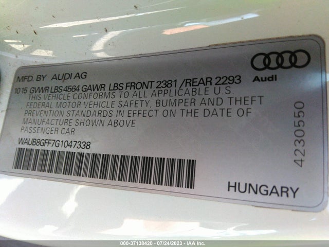 WAUB8GFF7G1047338 Audi A3 2.0t Premium
