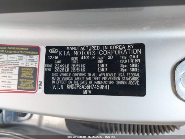 KNDJP3A56H7459841 KIA SOUL +