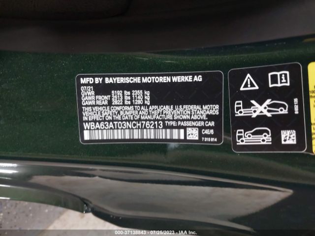 WBA63AT03NCH76213 BMW 4 Series M440i Xdrive