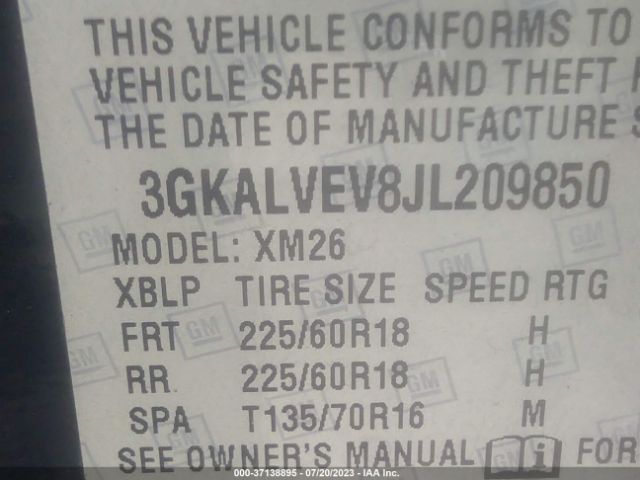 3GKALVEV8JL209850 GMC Terrain Slt