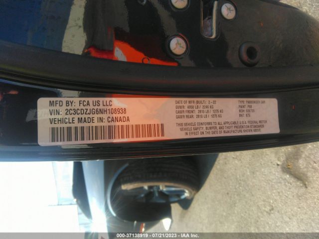 2C3CDZJG6NH108938 Dodge Challenger Gt