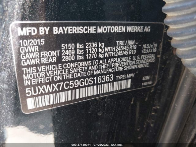5UXWX7C59G0S16363 BMW X3 Xdrive35i