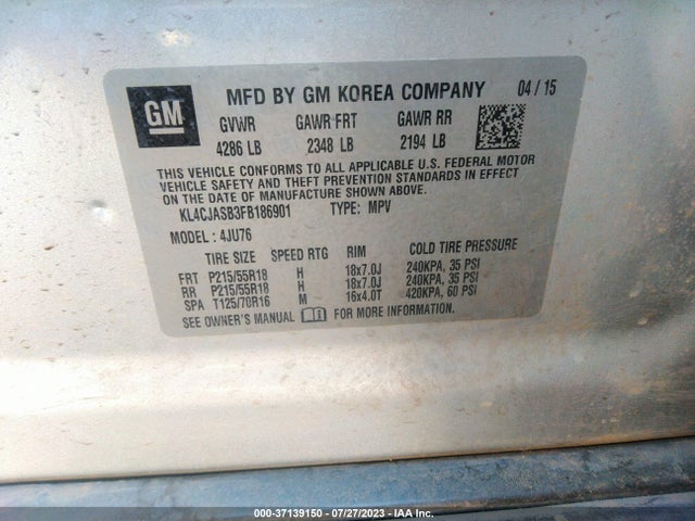 Buick Encore 2015 KL4CJASB3FB186901 Image 10