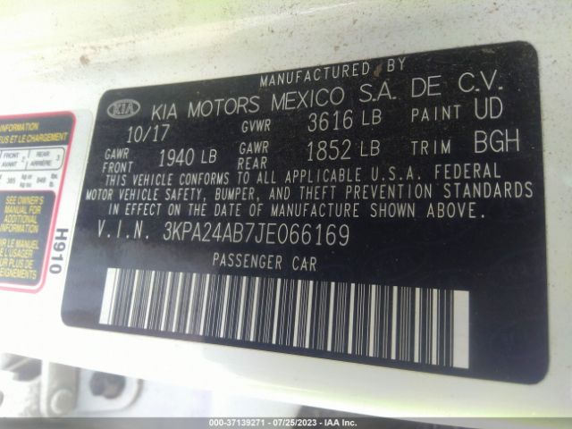3KPA24AB7JE066169 KIA RIO S