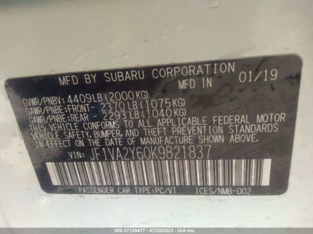 JF1VA2Y60K9821837 Subaru Wrx Sti Limited