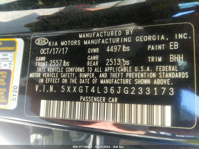 5XXGT4L36JG233173 KIA Optima Lx
