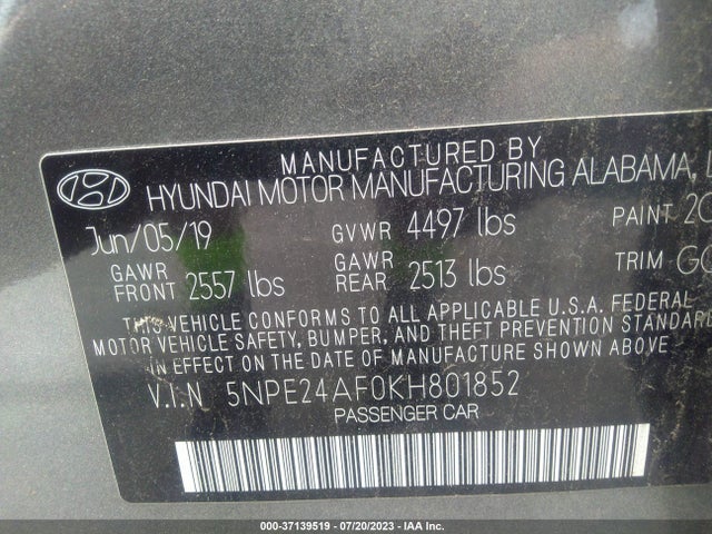 Hyundai SONATA SE 2019 5NPE24AF0KH801852 Image 15
