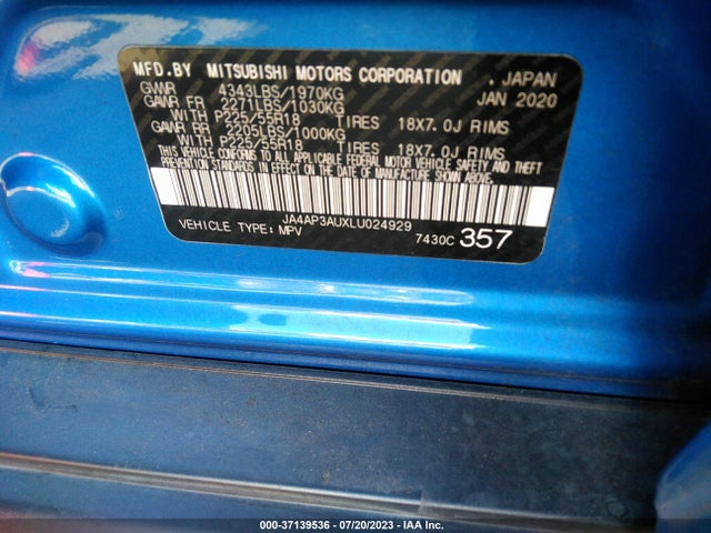 JA4AP3AUXLU024929 Mitsubishi Outlander Sport Es 2.0/sp 2.0