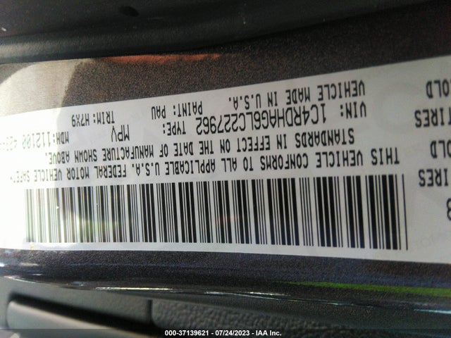 Dodge Durango Sxt 2020 1C4RDHAG6LC227962 Image 9