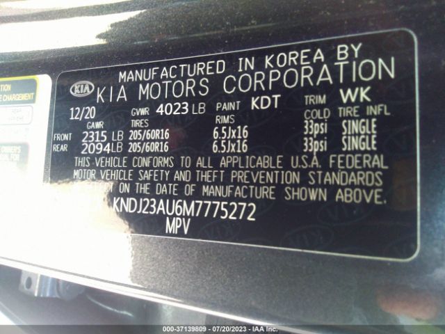 KNDJ23AU6M7775272 KIA SOUL S