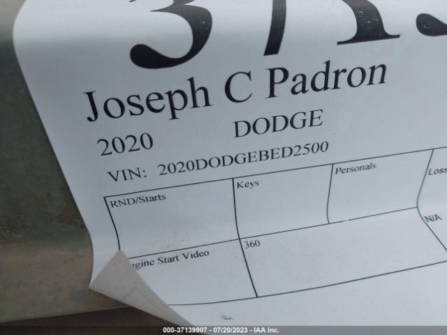 2020DODGEBED2500 Dodge RAM 2500