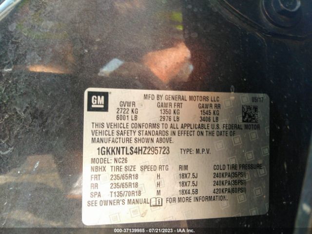 1GKKNTLS4HZ295723 GMC ACADIA SLE