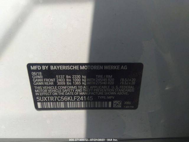 5UXTR7C56KLF24145 BMW X3 Sdrive30i