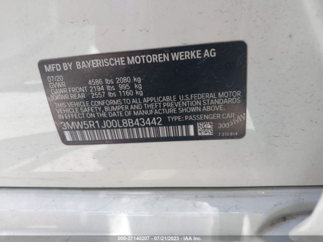 3MW5R1J00L8B43442 BMW 3 Series 330i