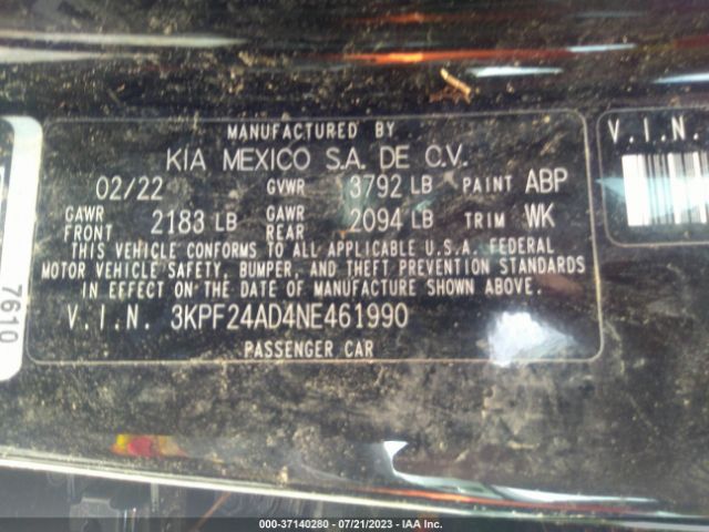3KPF24AD4NE461990 KIA Forte Lxs