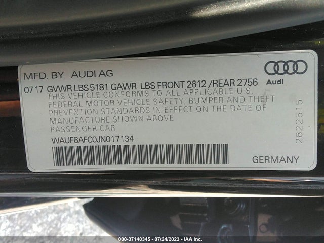 WAUF8AFC0JN017134 Audi A6 Premium/sport