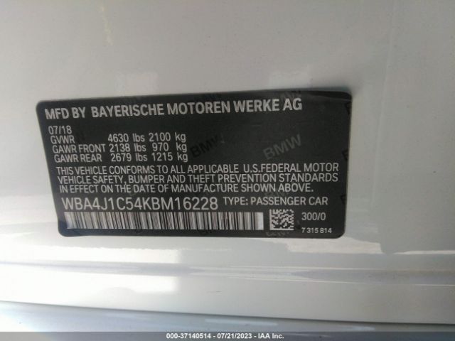 WBA4J1C54KBM16228 BMW 4 Series 430i