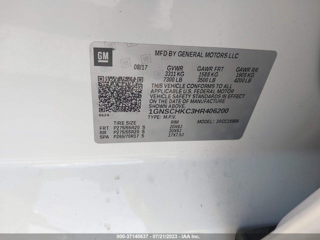 Chevrolet Suburban Lt 2017 1GNSCHKC3HR406200 Image 9