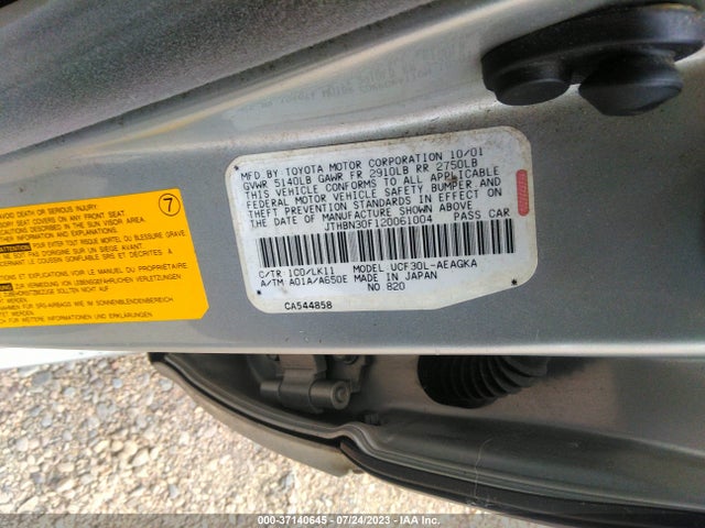 2002 LEXUS LS 430 VIN: JTHBN30F120061004