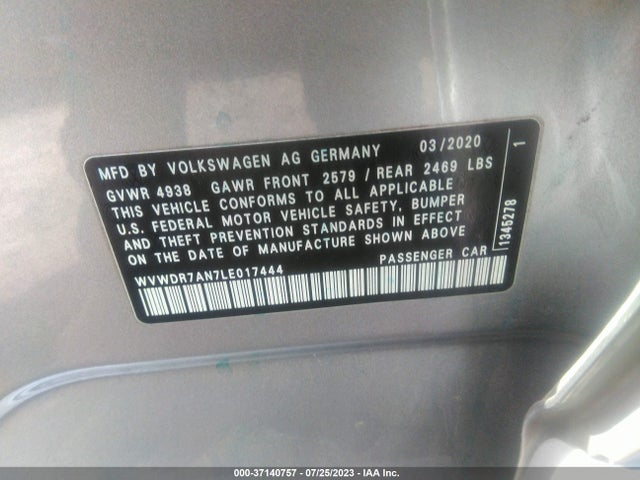 WVWDR7AN7LE017444 Volkswagen ARTEON SEL
