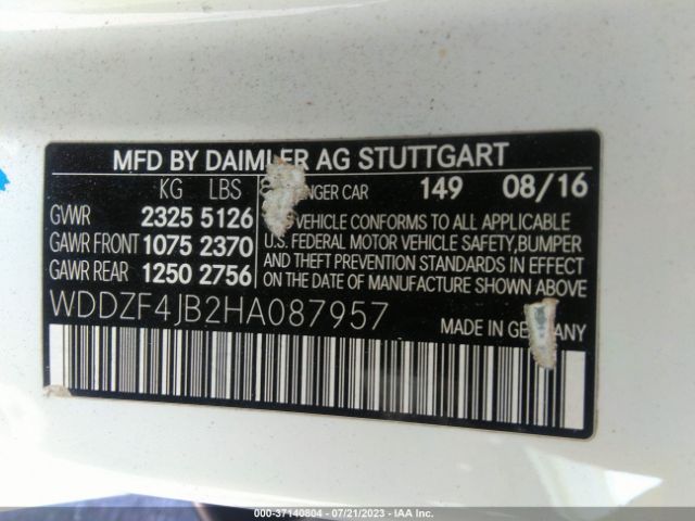WDDZF4JB2HA087957 Mercedes-Benz E-class E 300
